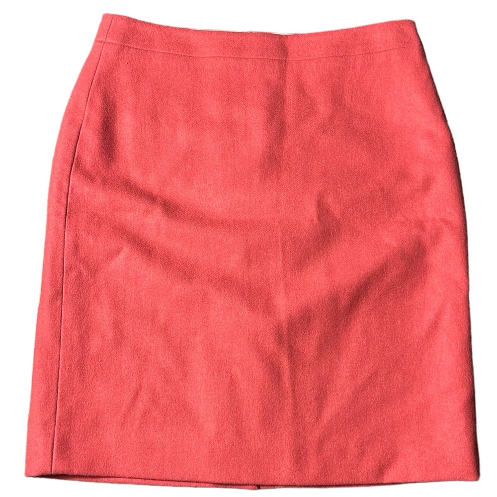 J Crew The Pencil Skirt wool blend peach pink size 6 office or party skirt